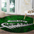 Personalized New Zealand Round Carpet Silver Fern and Maori Symbols Papua Shell Green Style LT03 - Polynesian Pride