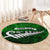 Personalized New Zealand Round Carpet Silver Fern and Maori Symbols Papua Shell Green Style LT03 - Polynesian Pride