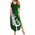 Personalized New Zealand Summer Maxi Dress Silver Fern and Maori Symbols Papua Shell Green Style LT03 Women Green - Polynesian Pride