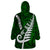 Personalized New Zealand Wearable Blanket Hoodie Silver Fern and Maori Symbols Papua Shell Green Style LT03 - Polynesian Pride