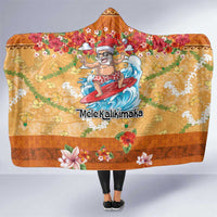 Hawaii Mele Kalikimaka Hooded Blanket Funny Santa Claus Surfing on Tropical Plants LT03 One Size Multicolor - Polynesian Pride