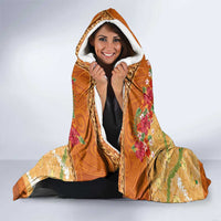 Hawaii Mele Kalikimaka Hooded Blanket Funny Santa Claus Surfing on Tropical Plants LT03 - Polynesian Pride