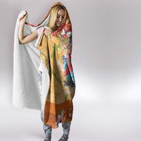 Hawaii Mele Kalikimaka Hooded Blanket Funny Santa Claus Surfing on Tropical Plants LT03 - Polynesian Pride