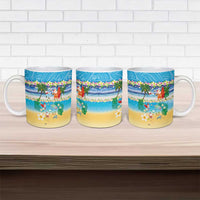 Polynesian Merry Christmas Ceramic Mug Funny Santa Beach Tropical Plant and Turtle LT03 - Polynesian Pride