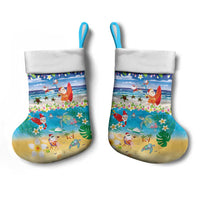 Polynesian Merry Christmas Stocking Funny Santa Beach Tropical Plant and Turtle LT03 - Polynesian Pride