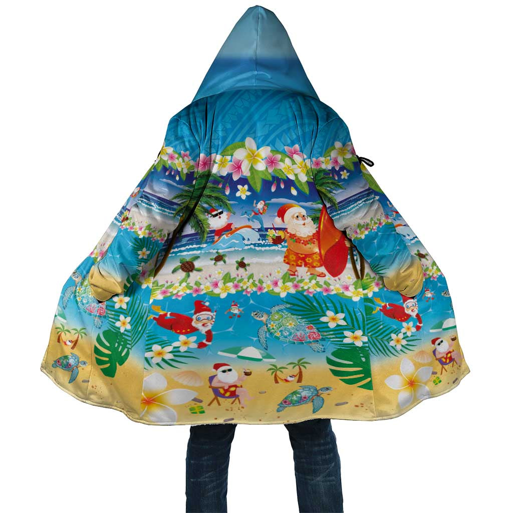 Polynesian Merry Christmas Cloak Funny Santa Beach Tropical Plant and Turtle LT03 Unisex Multicolor - Polynesian Pride