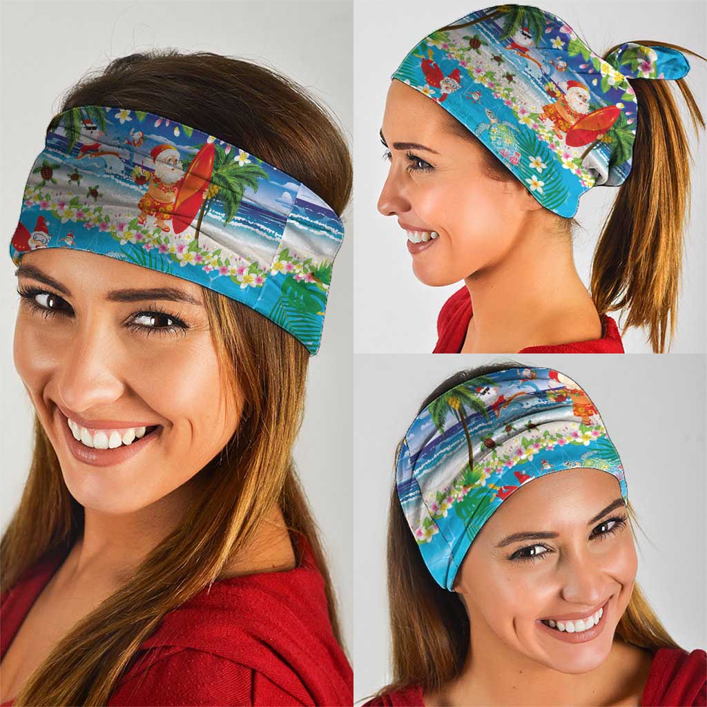 Polynesian Merry Christmas Neck Gaiter Funny Santa Beach Tropical Plant and Turtle LT03 - Polynesian Pride