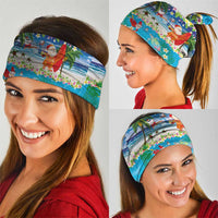 Polynesian Merry Christmas Neck Gaiter Funny Santa Beach Tropical Plant and Turtle LT03 - Polynesian Pride
