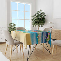 Polynesian Merry Christmas Tablecloth Funny Santa Beach Tropical Plant and Turtle LT03 - Polynesian Pride