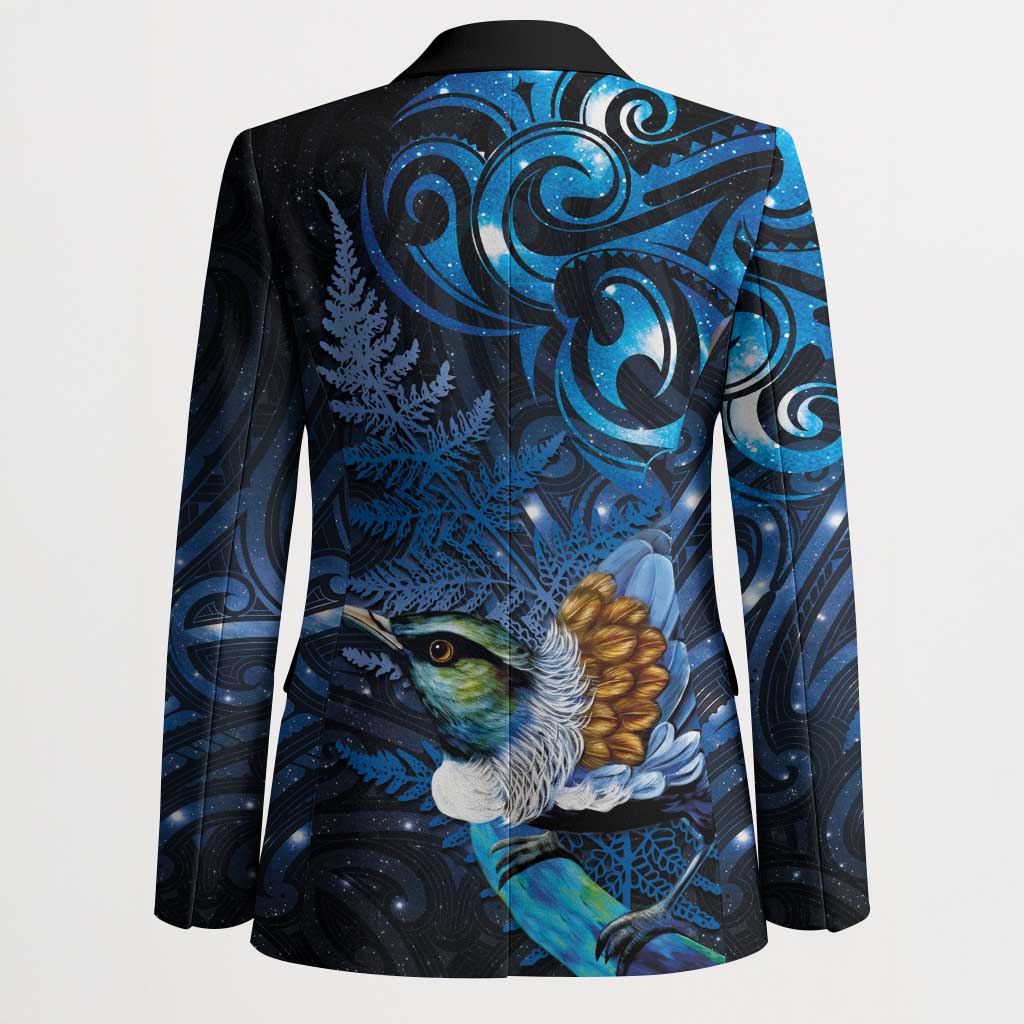 Aotearoa Matariki Blazer Maori Tribal with Silver Fern and Tui Bird Galaxy Style LT03 - Polynesian Pride