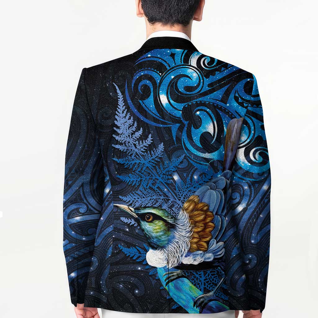 Aotearoa Matariki Blazer Maori Tribal with Silver Fern and Tui Bird Galaxy Style LT03 - Polynesian Pride