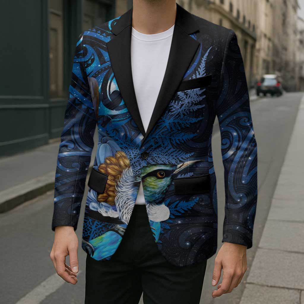 Aotearoa Matariki Blazer Maori Tribal with Silver Fern and Tui Bird Galaxy Style LT03 - Polynesian Pride