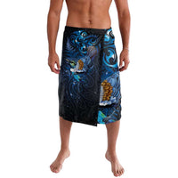 Aotearoa Matariki Lavalava Maori Tribal with Silver Fern and Tui Bird Galaxy Style LT03 Navy - Polynesian Pride