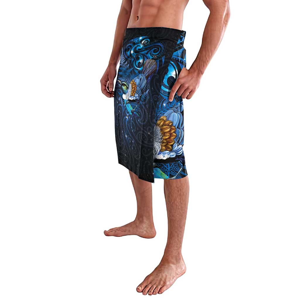 Aotearoa Matariki Lavalava Maori Tribal with Silver Fern and Tui Bird Galaxy Style LT03 - Polynesian Pride