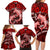 Polynesian Shark Valentine Day Family Matching Long Sleeve Bodycon Dress and Hawaiian Shirt Hibiscus and Tribal Tattoo Red Style LT03 - Polynesian Pride