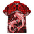 Polynesian Shark Valentine Day Family Matching Long Sleeve Bodycon Dress and Hawaiian Shirt Hibiscus and Tribal Tattoo Red Style LT03 - Polynesian Pride