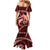 Polynesian Shark Valentine Day Family Matching Mermaid Dress and Hawaiian Shirt Hibiscus and Tribal Tattoo Red Style LT03 - Polynesian Pride