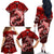 Polynesian Shark Valentine Day Family Matching Off Shoulder Long Sleeve Dress and Hawaiian Shirt Hibiscus and Tribal Tattoo Red Style LT03 - Polynesian Pride