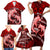 Polynesian Shark Valentine Day Family Matching Short Sleeve Bodycon Dress and Hawaiian Shirt Hibiscus and Tribal Tattoo Red Style LT03 - Polynesian Pride