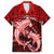 Polynesian Shark Valentine Day Family Matching Short Sleeve Bodycon Dress and Hawaiian Shirt Hibiscus and Tribal Tattoo Red Style LT03 Dad's Shirt - Short Sleeve Red - Polynesian Pride