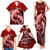 Polynesian Shark Valentine Day Family Matching Tank Maxi Dress and Hawaiian Shirt Hibiscus and Tribal Tattoo Red Style LT03 - Polynesian Pride