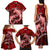 Polynesian Shark Valentine Day Family Matching Tank Maxi Dress and Hawaiian Shirt Hibiscus and Tribal Tattoo Red Style LT03 - Polynesian Pride