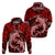 Polynesian Shark Valentine Day Hoodie Hibiscus and Tribal Tattoo Red Style LT03 - Polynesian Pride