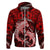 Polynesian Shark Valentine Day Hoodie Hibiscus and Tribal Tattoo Red Style LT03 Zip Hoodie Red - Polynesian Pride