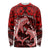 Polynesian Shark Valentine Day Long Sleeve Shirt Hibiscus and Tribal Tattoo Red Style LT03 Unisex Red - Polynesian Pride