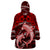 Polynesian Shark Valentine Day Wearable Blanket Hoodie Hibiscus and Tribal Tattoo Red Style LT03 - Polynesian Pride