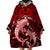 Polynesian Shark Valentine Day Wearable Blanket Hoodie Hibiscus and Tribal Tattoo Red Style LT03 - Polynesian Pride