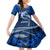 Polynesian Shark Valentine Day Family Matching Long Sleeve Bodycon Dress and Hawaiian Shirt Hibiscus and Tribal Tattoo Blue Style LT03 Daughter's Dress Blue - Polynesian Pride