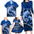 Polynesian Shark Valentine Day Family Matching Long Sleeve Bodycon Dress and Hawaiian Shirt Hibiscus and Tribal Tattoo Blue Style LT03 - Polynesian Pride