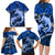 Polynesian Shark Valentine Day Family Matching Long Sleeve Bodycon Dress and Hawaiian Shirt Hibiscus and Tribal Tattoo Blue Style LT03 - Polynesian Pride