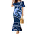 Polynesian Shark Valentine Day Family Matching Mermaid Dress and Hawaiian Shirt Hibiscus and Tribal Tattoo Blue Style LT03 Mom's Dress Blue - Polynesian Pride