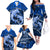 Polynesian Shark Valentine Day Family Matching Off Shoulder Long Sleeve Dress and Hawaiian Shirt Hibiscus and Tribal Tattoo Blue Style LT03 - Polynesian Pride