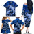 Polynesian Shark Valentine Day Family Matching Off Shoulder Long Sleeve Dress and Hawaiian Shirt Hibiscus and Tribal Tattoo Blue Style LT03 - Polynesian Pride