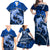 Polynesian Shark Valentine Day Family Matching Off Shoulder Maxi Dress and Hawaiian Shirt Hibiscus and Tribal Tattoo Blue Style LT03 - Polynesian Pride