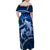 Polynesian Shark Valentine Day Family Matching Off Shoulder Maxi Dress and Hawaiian Shirt Hibiscus and Tribal Tattoo Blue Style LT03 - Polynesian Pride