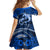 Polynesian Shark Valentine Day Family Matching Off Shoulder Short Dress and Hawaiian Shirt Hibiscus and Tribal Tattoo Blue Style LT03 - Polynesian Pride