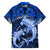 Polynesian Shark Valentine Day Family Matching Off Shoulder Short Dress and Hawaiian Shirt Hibiscus and Tribal Tattoo Blue Style LT03 - Polynesian Pride