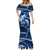 Polynesian Shark Valentine Day Mermaid Dress Hibiscus and Tribal Tattoo Blue Style LT03 - Polynesian Pride