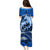 Polynesian Shark Valentine Day Puletasi Hibiscus and Tribal Tattoo Blue Style LT03 - Polynesian Pride