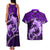 Polynesian Shark Valentine Day Couples Matching Tank Maxi Dress and Hawaiian Shirt Hibiscus and Tribal Tattoo Purple Style LT03 - Polynesian Pride