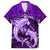 Polynesian Shark Valentine Day Family Matching Long Sleeve Bodycon Dress and Hawaiian Shirt Hibiscus and Tribal Tattoo Purple Style LT03 Dad's Shirt - Short Sleeve Purple - Polynesian Pride