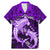 Polynesian Shark Valentine Day Family Matching Mermaid Dress and Hawaiian Shirt Hibiscus and Tribal Tattoo Purple Style LT03 Dad's Shirt - Short Sleeve Purple - Polynesian Pride