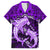 Polynesian Shark Valentine Day Family Matching Short Sleeve Bodycon Dress and Hawaiian Shirt Hibiscus and Tribal Tattoo Purple Style LT03 Dad's Shirt - Short Sleeve Purple - Polynesian Pride