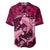 Polynesian Shark Valentine Day Baseball Jersey Hibiscus and Tribal Tattoo Pink Style LT03 - Polynesian Pride