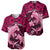 Polynesian Shark Valentine Day Baseball Jersey Hibiscus and Tribal Tattoo Pink Style LT03 - Polynesian Pride