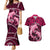 Polynesian Shark Valentine Day Couples Matching Mermaid Dress and Hawaiian Shirt Hibiscus and Tribal Tattoo Pink Style LT03 Pink - Polynesian Pride